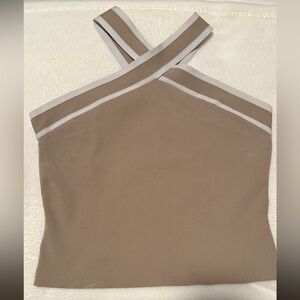 Sincerely Jules Beige Criss Cross Strap Ribbed Top – Women’s Medium (NWOT)